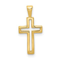 14k Cut-out Cross Charm, 19 x 10 mm