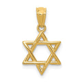 14k Polished Star of David Pendant, 20 x 12 mm