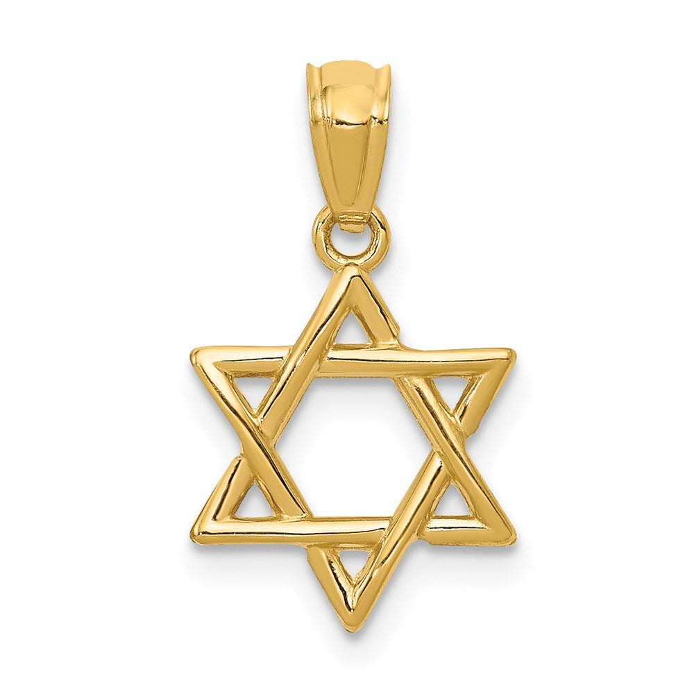 14k Polished Star of David Pendant, 20 x 12 mm