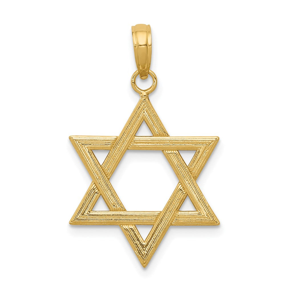 14k Polished Star of David Pendant, 26 x 13 mm