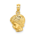 14k Boy Head Charm, 15.8 x 9.6 mm