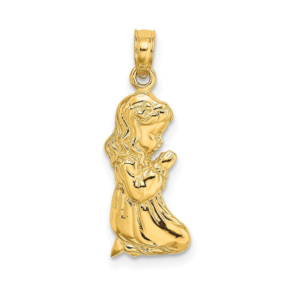 14k Praying Girl Charm, 21.2 x 8.3 mm