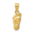 14k Diamond-cut Foot Charm, 23 x 6 mm