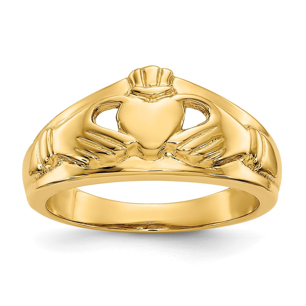 14k Ladies Polished Claddagh Ring, Size 6.5