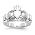 14k White Gold Ladies Claddagh Ring, Size 6.5, 4.96 g