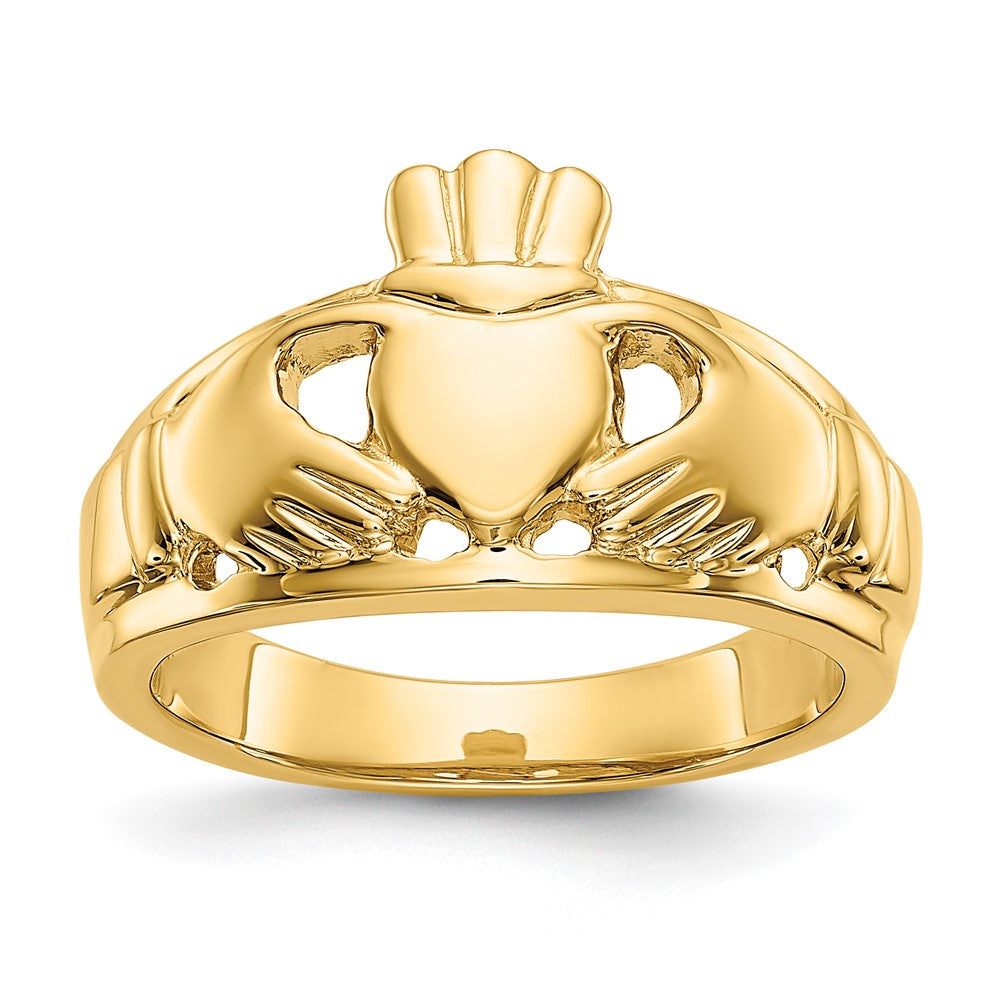 14k Ladies Polished Claddagh Ring, Size 6, 4.83 g