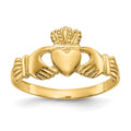 14k Ladies Polished Claddagh Ring, Size 7, 1.47 g