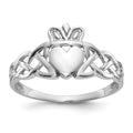 14k White Gold Mens Claddagh Ring, Size 9.5