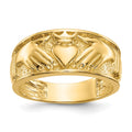 14k Mens Polished Claddagh Band, Size 10