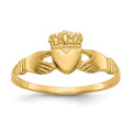 14k Ladies Polished Claddagh Ring, Size 6, 0.88 g
