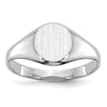14k White Gold 8.0x8.0mm Closed Back Size 5 Childs Round Signet Ring