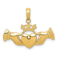 14k Polished Claddagh Pendant, 21.5 x 26 mm