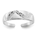 14k White Gold Diamond-cut Fancy Toe Ring