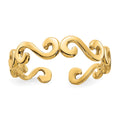 14k Swirl Toe Ring, 4 mm