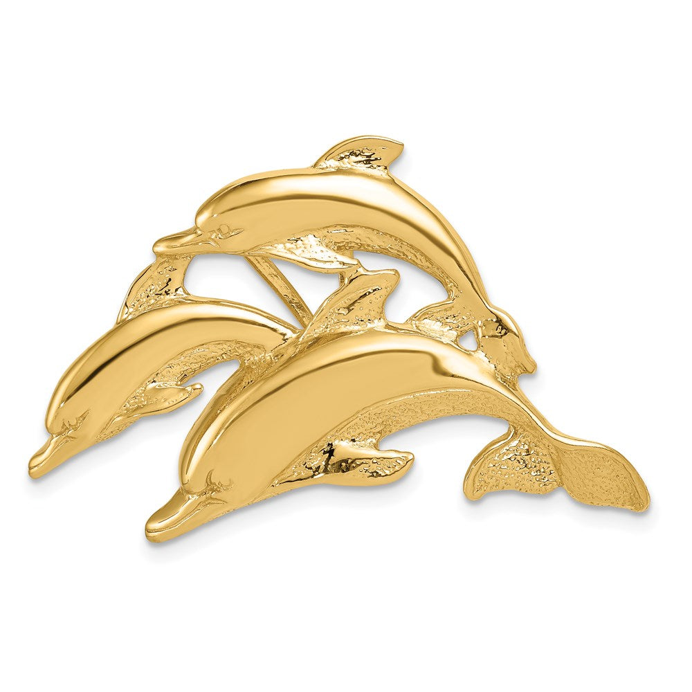 14k Triple Dolphin Omega Slide, 26 x 40 mm