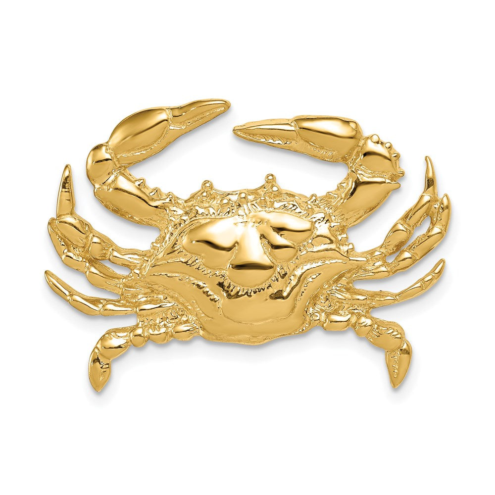 14k Large Blue Crab Omega Slide, 23 x 33 mm