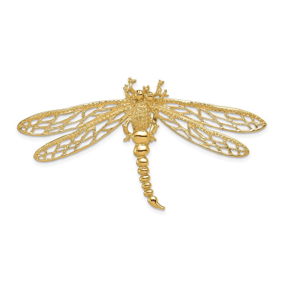 14k Cut-out Dragonfly Omega Slide, 30 x 60 mm