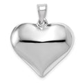 14k White Gold Polished 3D Puffed Heart Pendant, 26 x 22 mm