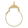 14k Double Dolphins Charm Holder Pendant, 35 x 22 mm