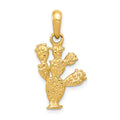 14k 3-D Cactus Pendant, 26 x 14.25 mm