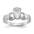 14k White Gold Ladies Claddagh Ring, Size 6.5, 1.42 g