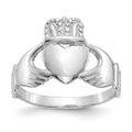 14k White Gold Ladies Claddagh Ring, Size 5.5