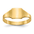 14k Polished 6.5x6.5mm Closed Back Size 4 Childs Square Signet Ring
