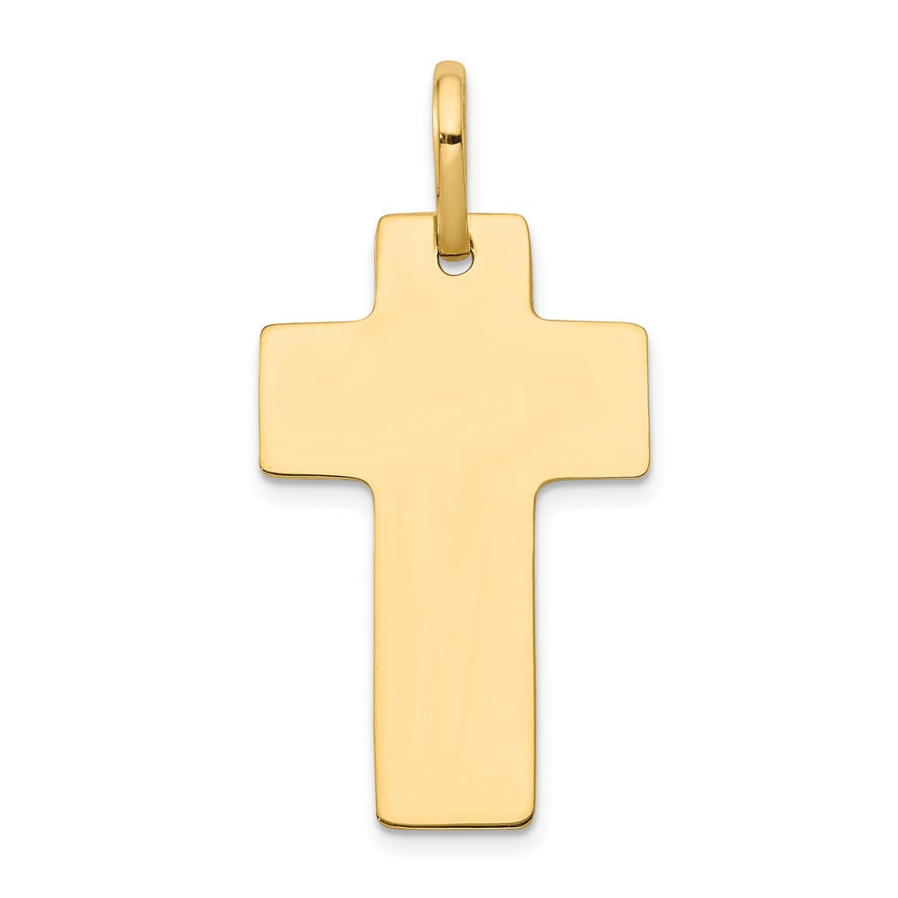 14k Polished Cross Charm, 36 x 19 mm