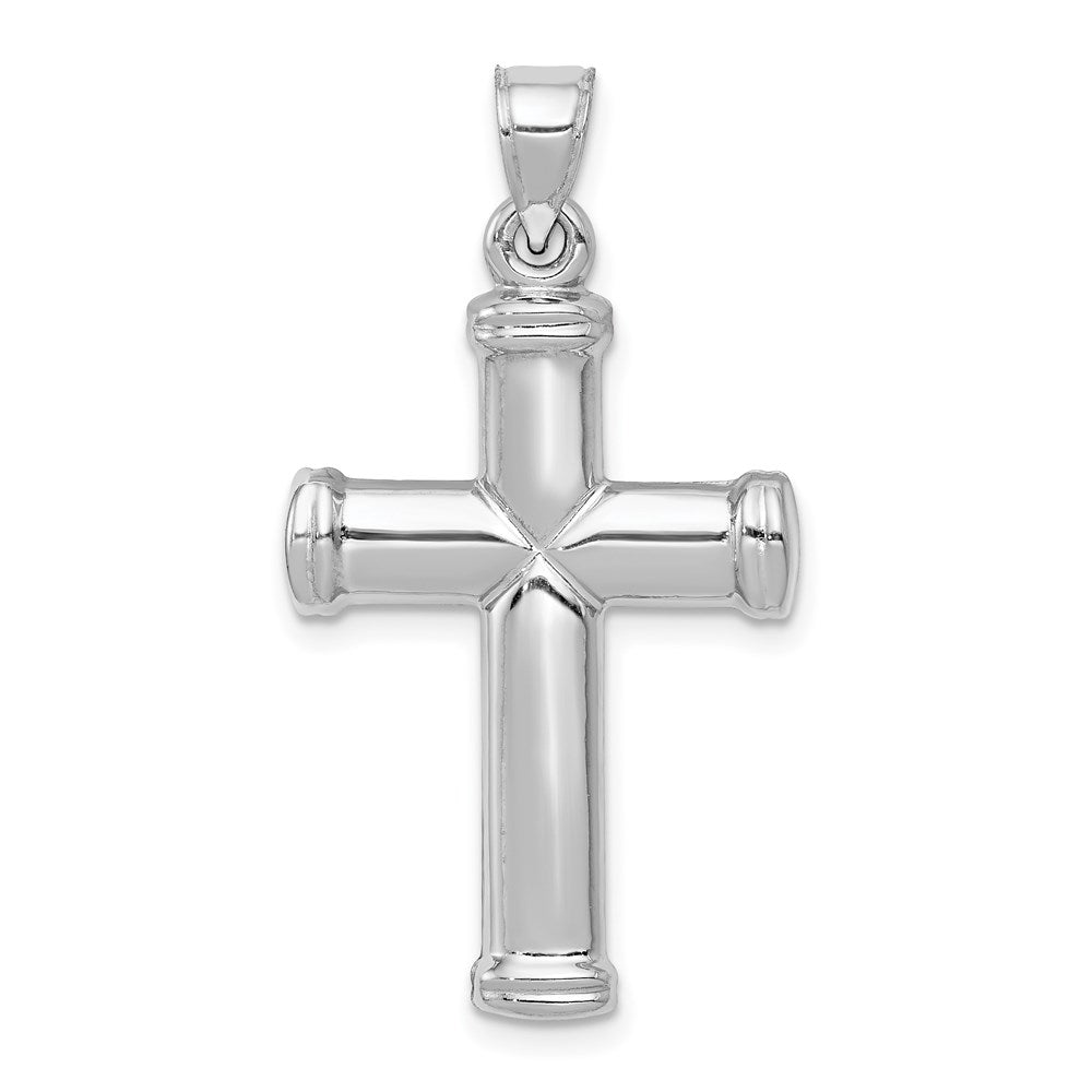 14k White Gold Polished Cross Pendant, 35.5 x 19.2 mm