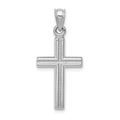 14k White Gold Cross Pendant, 29 x 13 mm