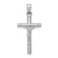 14k White Gold Crucifix Pendant, 33 x 15 mm