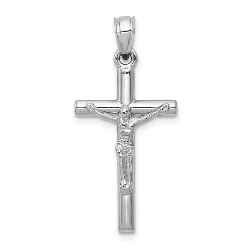 14k White Gold Crucifix Pendant, 33 x 15 mm