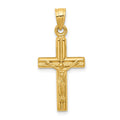 14K Hollow Crucifix Reversible to Cross Pendant, 30 x 14 mm