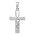 14K White Gold Crucifix Reversible to Cross Pendant, 48 x 24 mm