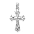 14K White Gold Crucifix Reversible to Cross Pendant, 30 x 16 mm