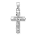 14K White Gold Crucifix Reversible to Cross Pendant, 28 x 13 mm