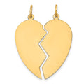 14K 2-piece Engravable 24mm Heart Charm Set, 31 x 24 mm