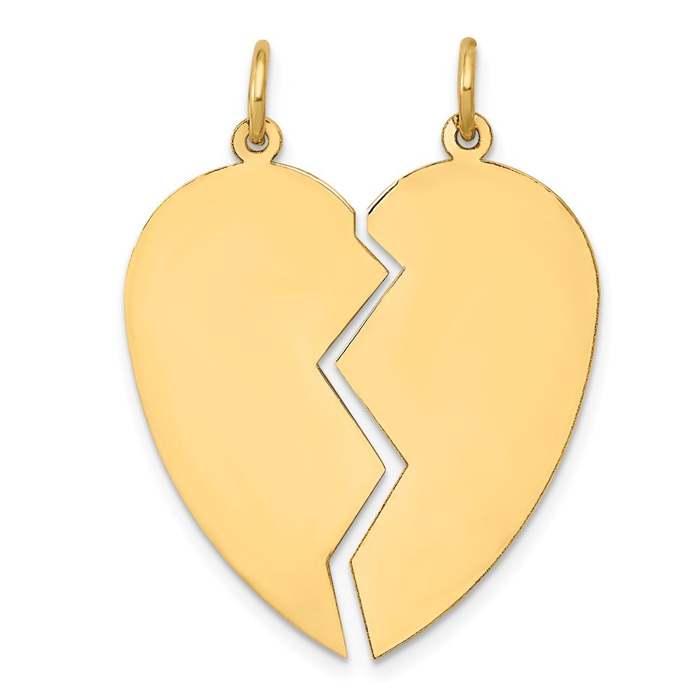14K 2-piece Engravable 24mm Heart Charm Set, 31 x 24 mm