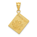 14K Passport Charm, 26 x 17 mm