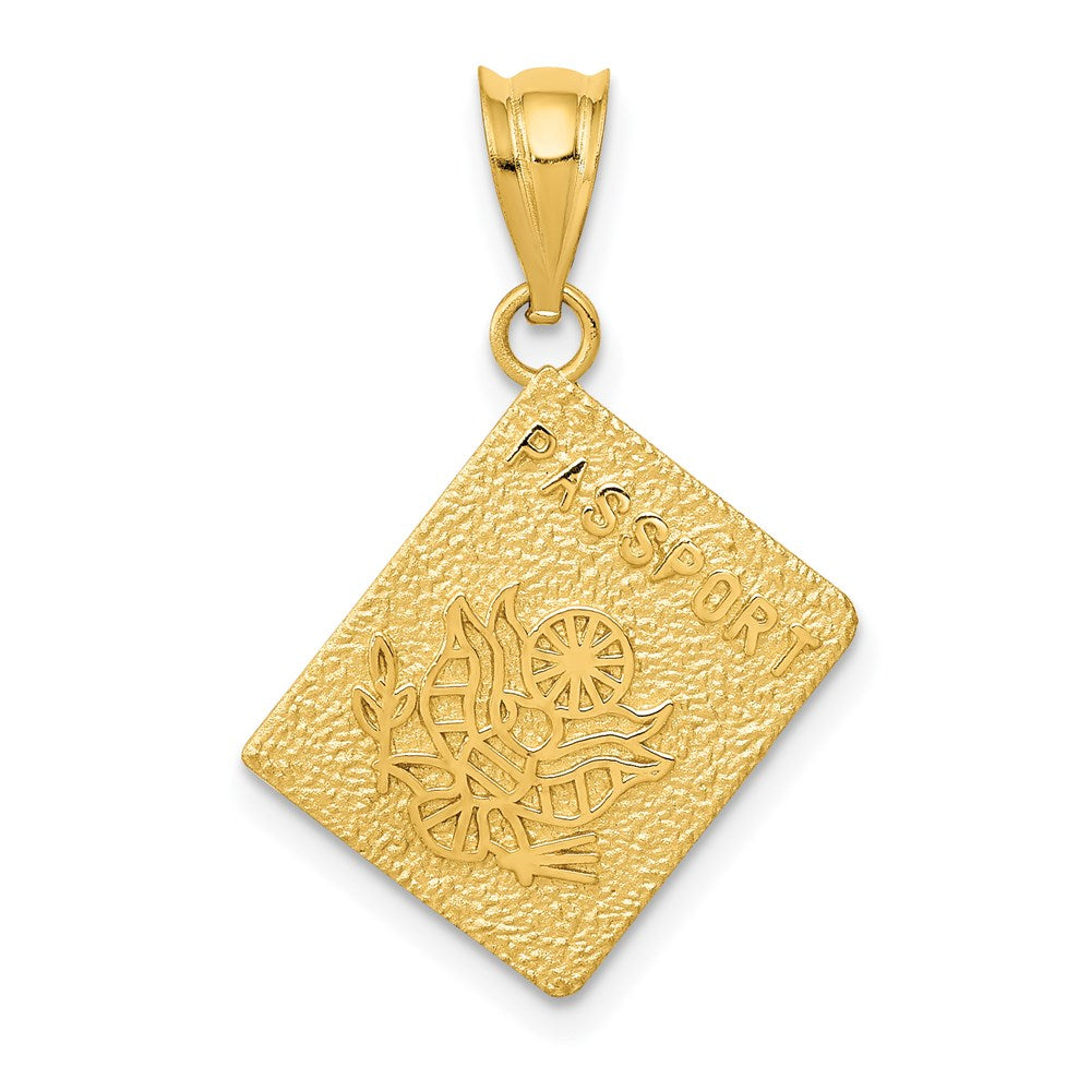 14K Passport Charm, 26 x 17 mm
