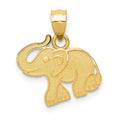 14K Elephant Charm, 16 x 8 mm