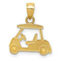 14k Golf Cart Charm, 18 x 14 mm