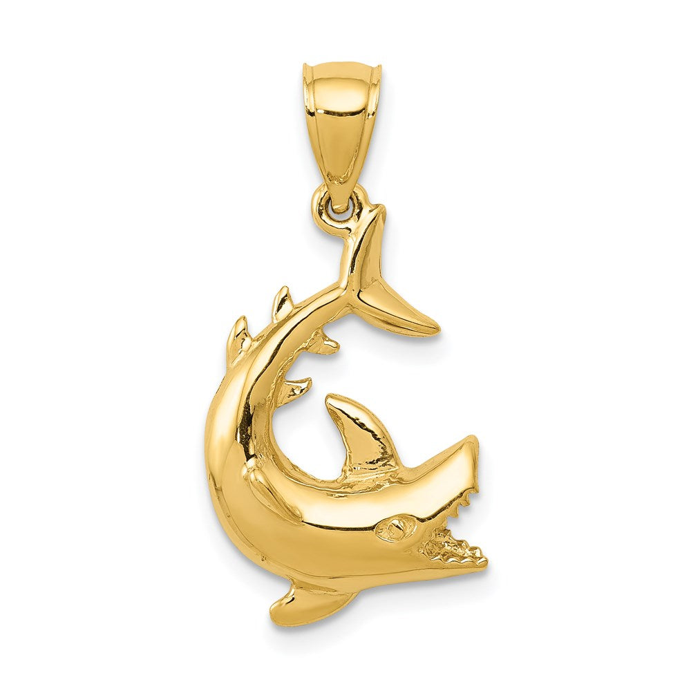 14K Shark Pendant, 25 x 13 mm