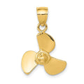 14K Propeller Pendant, 23 x 15 mm