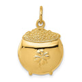 14k Pot of Gold with Clover Charm, 25 x 15 mm