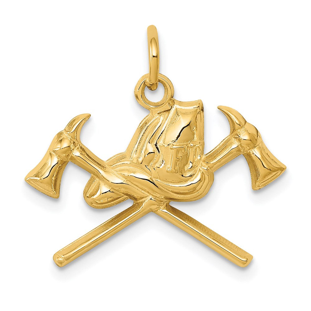 14k Fire Department Insignia Charm, 21 x 21 mm