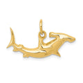 14k Hammerhead Shark Charm, 14 x 25 mm