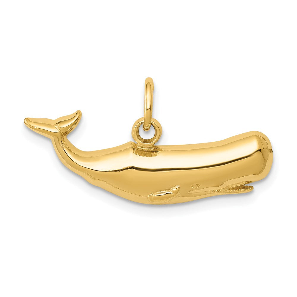 14k Sperm Whale Charm, 14 x 26 mm
