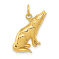 14k Howling Wolf Charm, 23 x 13 mm