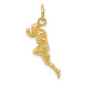 14k Football Player Charm, 26 x 6 mm